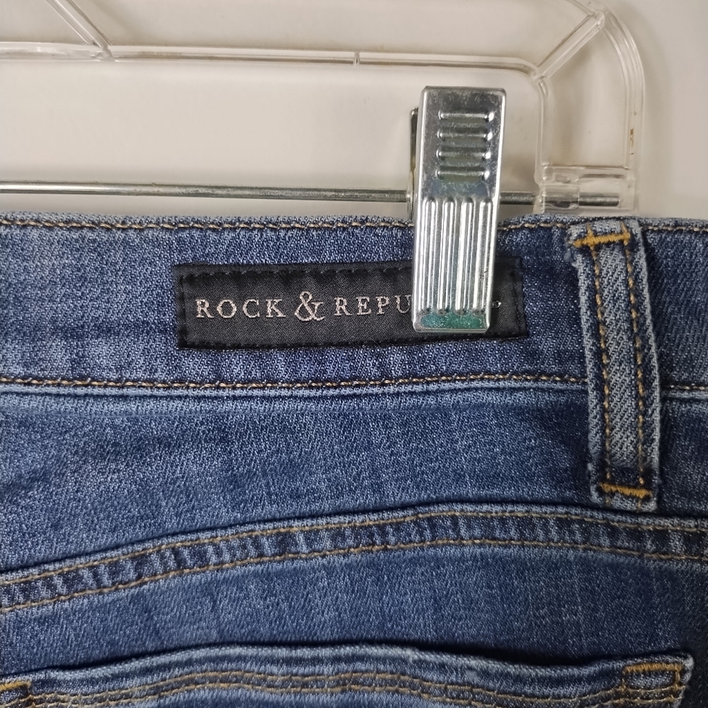Rock & Republic Berlin Tuxedo Stripe Denim Jeans Size 12M - Picture 6 of 9